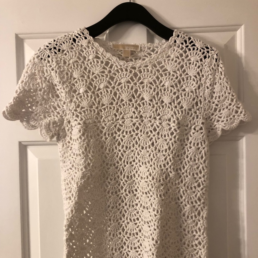 Michael Kors crochet short sleeve top